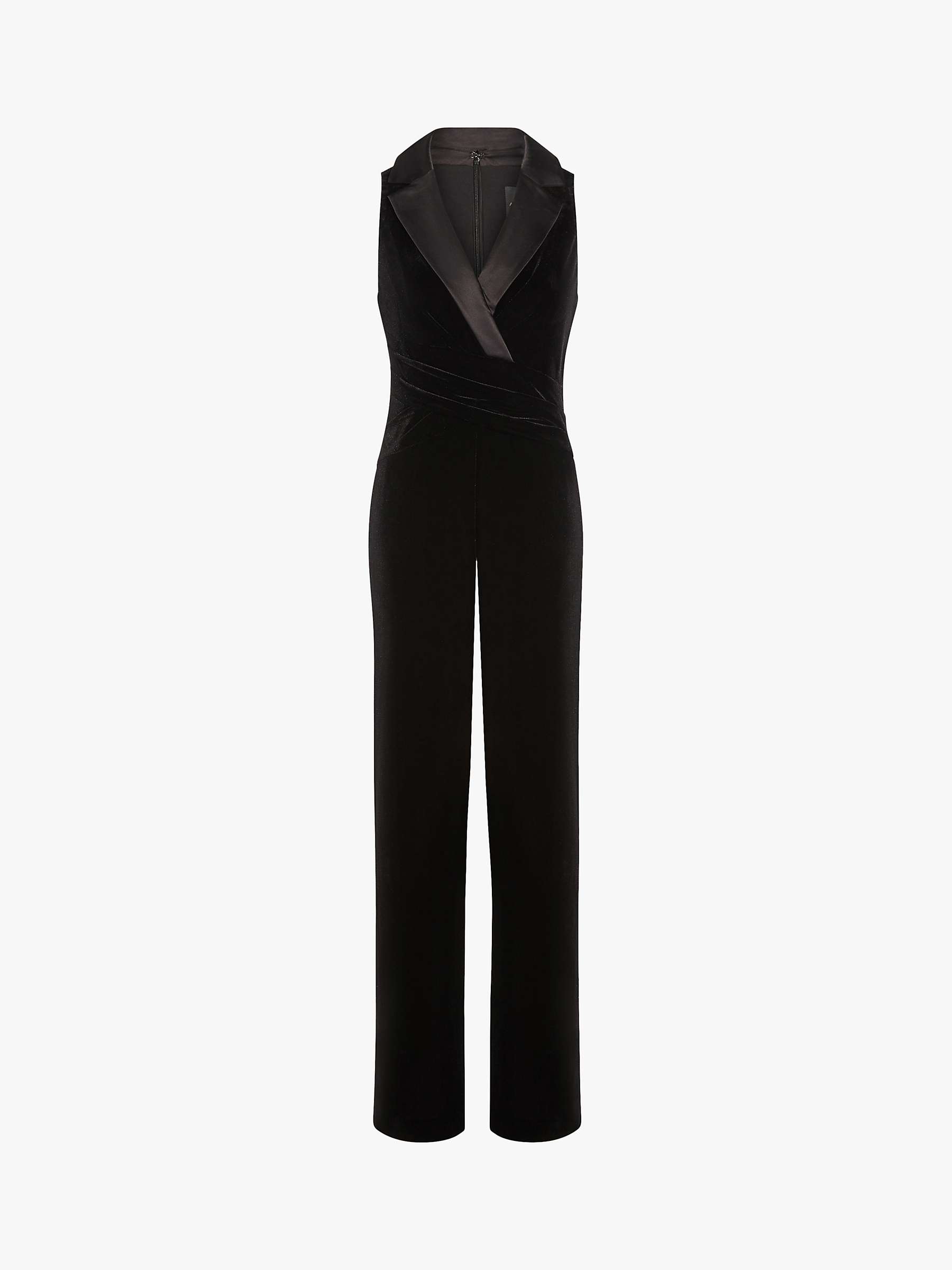 Buy Adrianna Papell Velvet Tuxedo Jumpsuit, Black Online at johnlewis.com