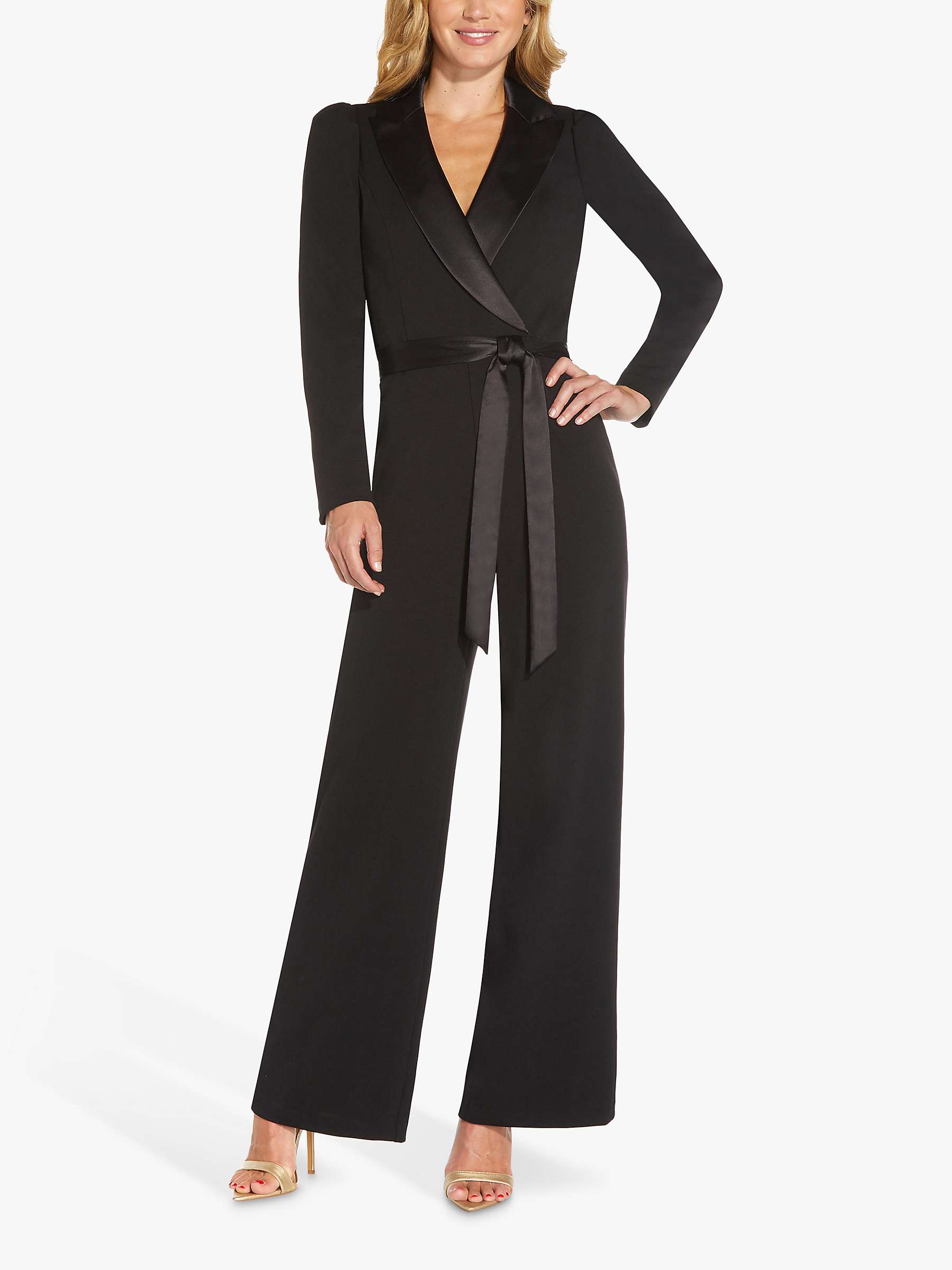 Buy Adrianna Papell Knit Crepe Tuxedo Jumpsuit Online at johnlewis.com