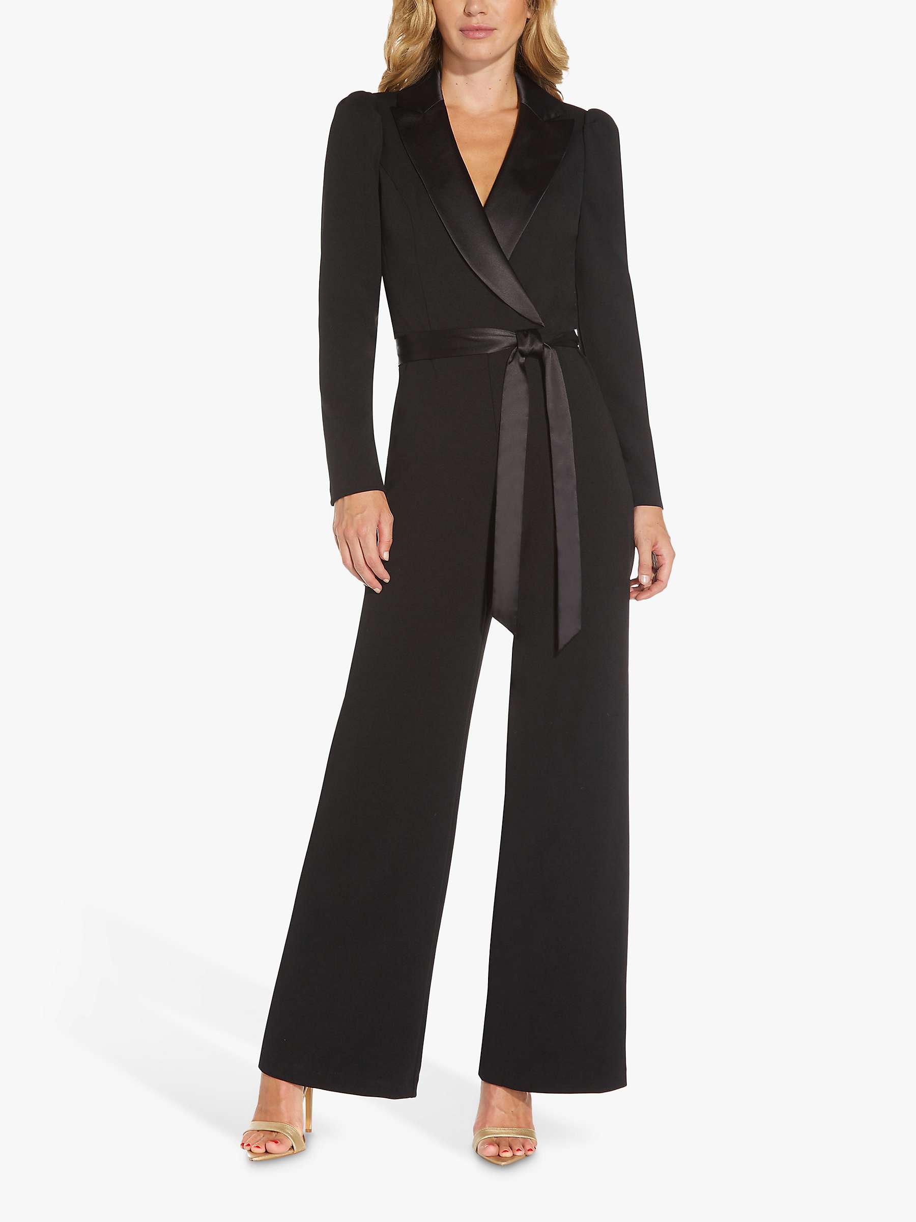 Buy Adrianna Papell Knit Crepe Tuxedo Jumpsuit Online at johnlewis.com