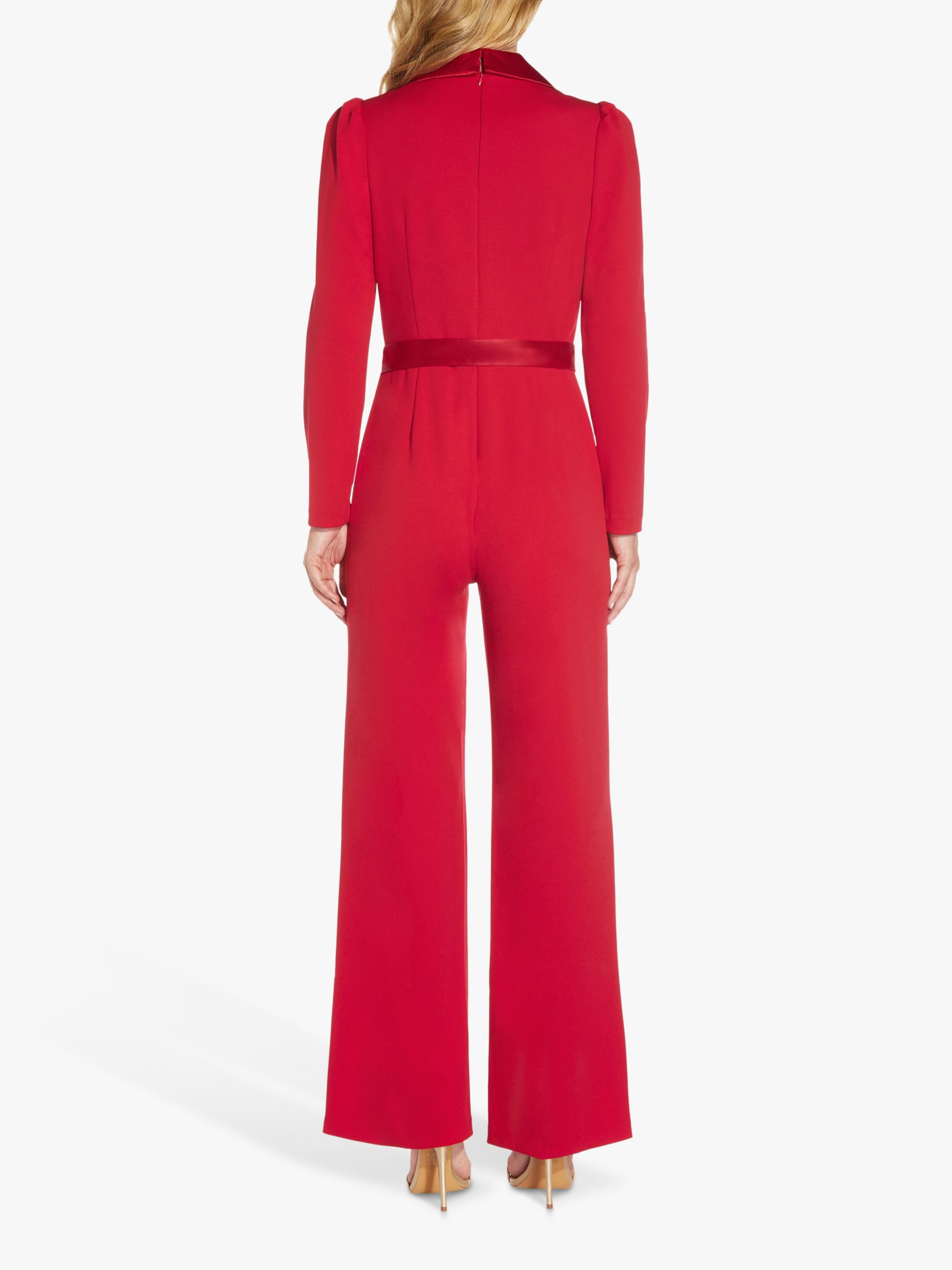 Adrianna Papell Knit Crepe Tuxedo Jumpsuit Red at John Lewis