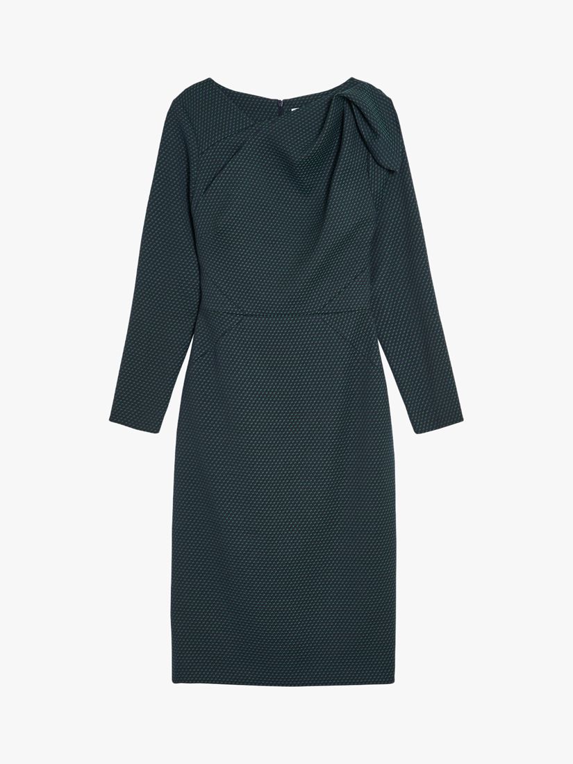 The Fold Melrose Jacquard Tailored Dress, Green