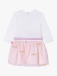 Billieblush Baby Unicorn Logo Dress, Ivory/Pink