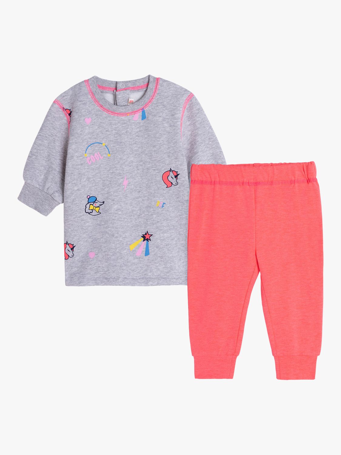 Billieblush Baby Graphic Illustration Dress & Leggings, Grey/Multi, 6 months