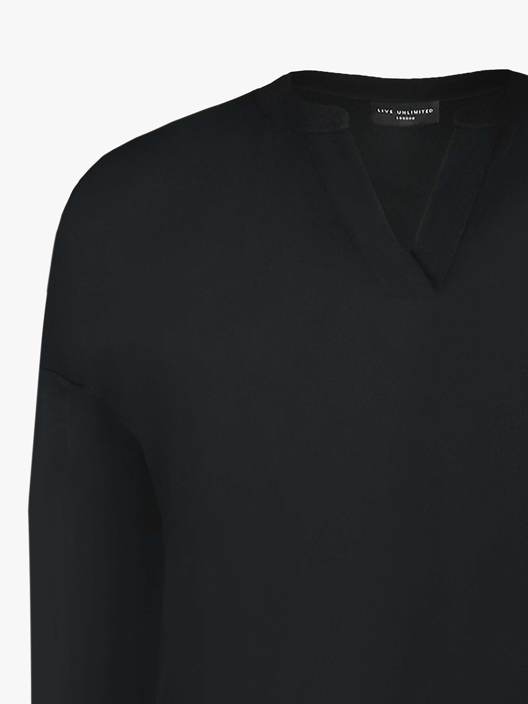 Buy LIVE by Live Unlimited Curve Sustain Back Pleat Shirt, Black Online at johnlewis.com