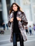 Sosandar Cheetah Print Faux Fur Coat, Multi
