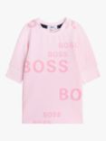 BOSS Kids' Plain Logo Jersey Dress, Pale Pink