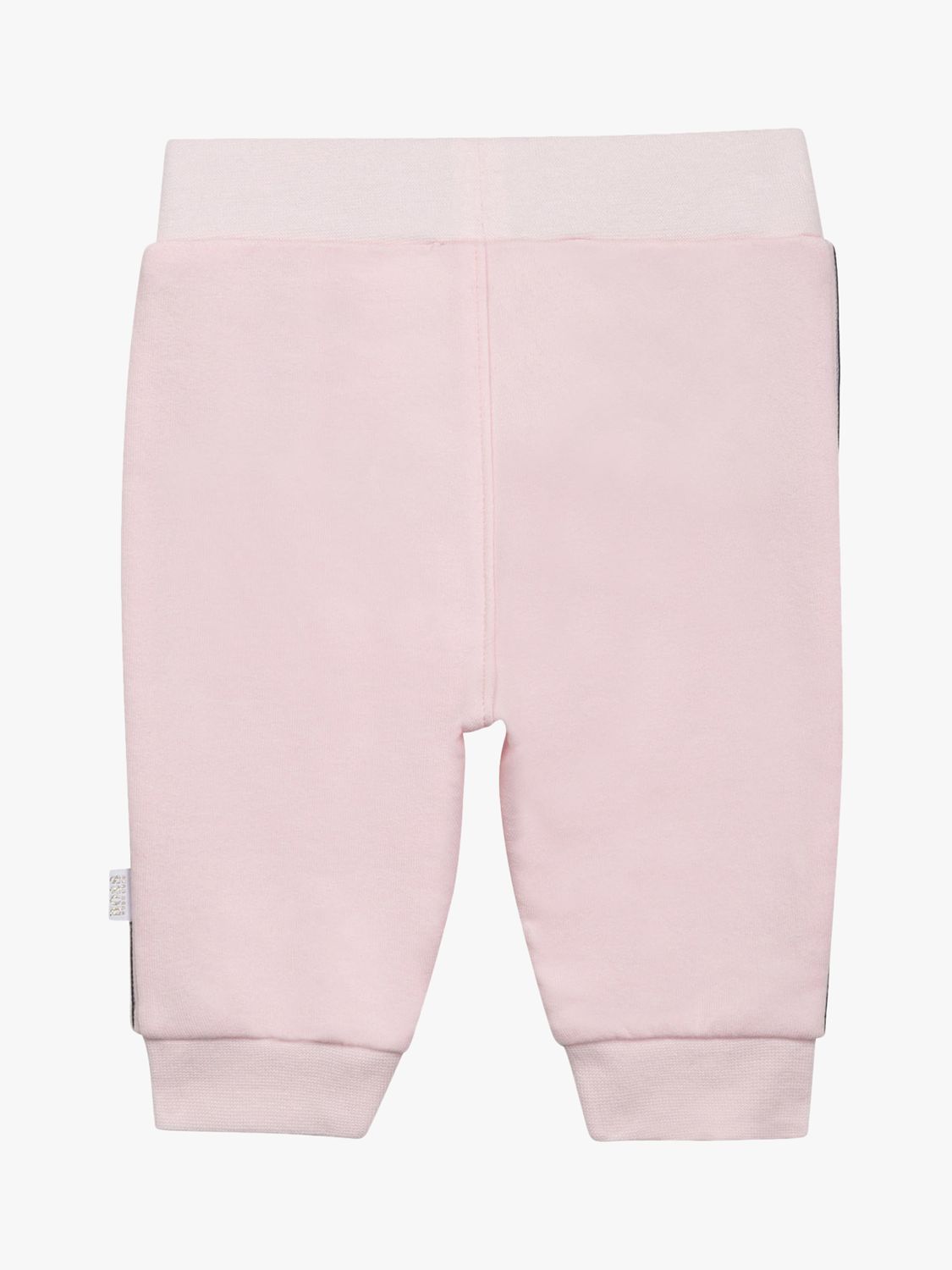 BOSS Baby Tape Logo Brushed Fleece Joggers, Pale Pink, 9 months