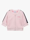 HUGO BOSS Baby Stripe Sleeve Zip Up Sweatshirt, Pink
