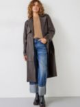 hush Leather Trench Coat, Brown