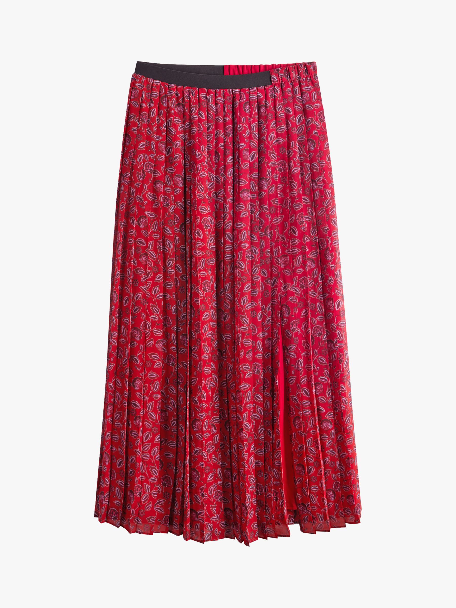 HUSH Hannah Floral Print Pleated Skirt, Multi, 4