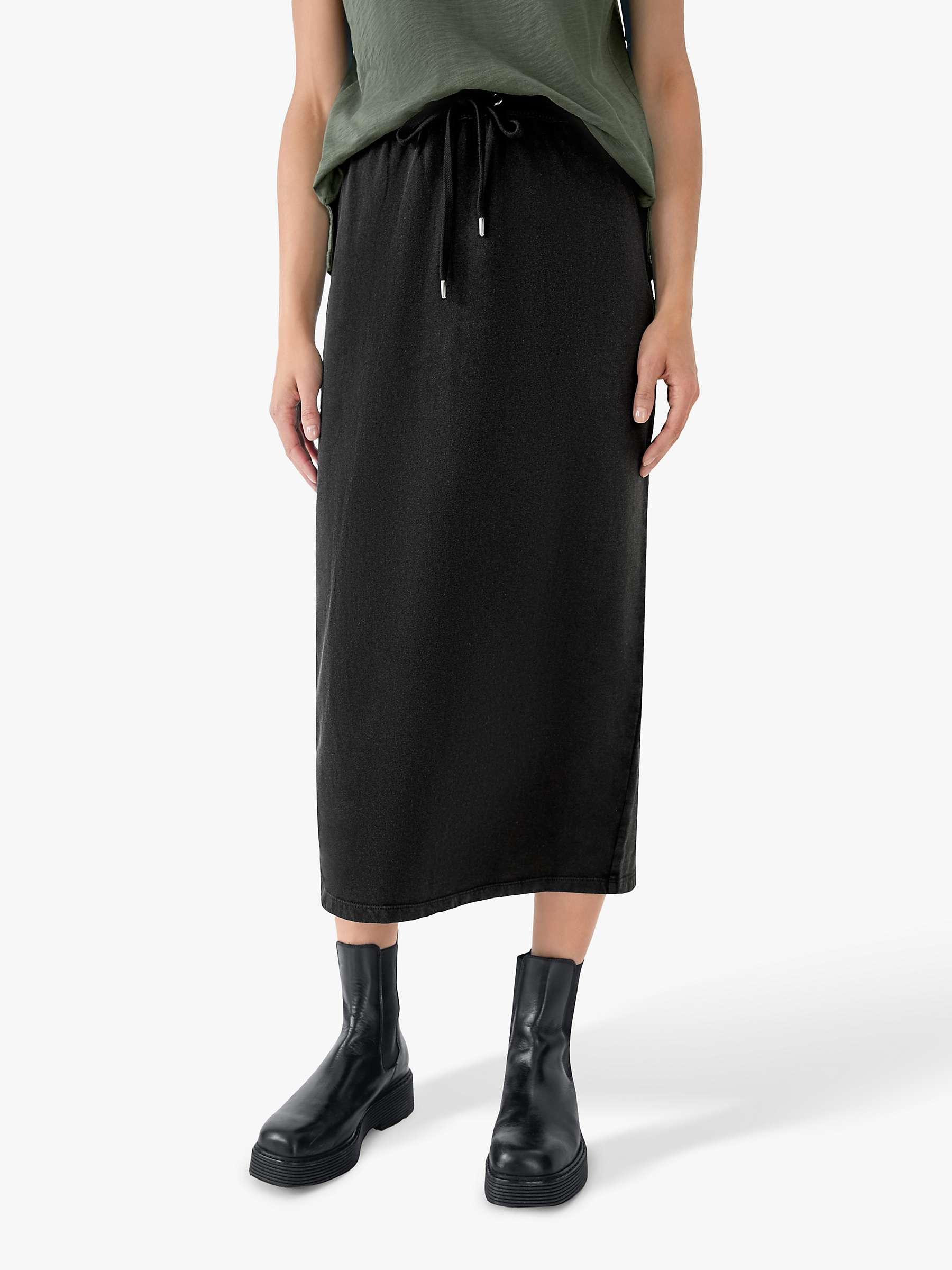 Buy hush Connie Midi Jersey Skirt, Black Online at johnlewis.com