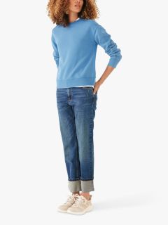 HUSH Ribbed Panel Organic Cotton Sweatshirt Blue Slate XXS