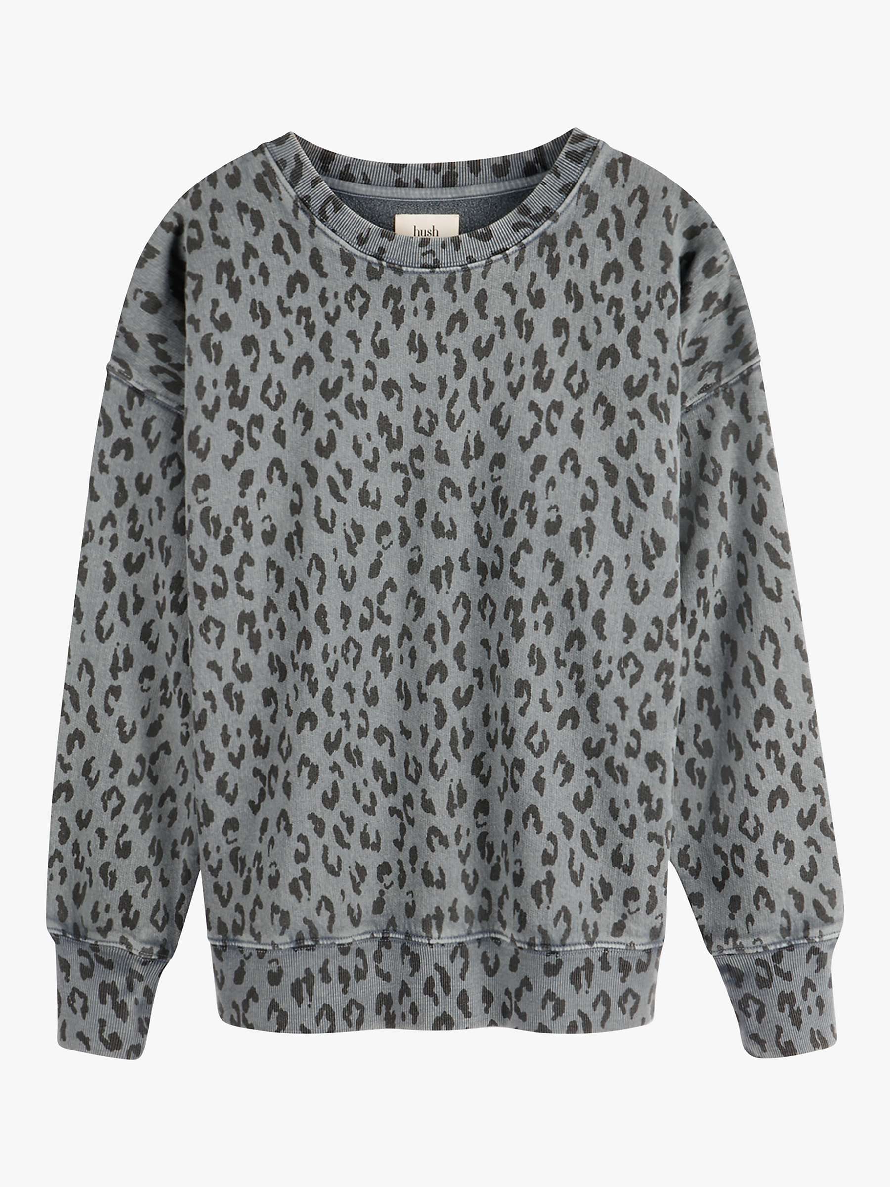 Buy hush Loren Washed Leopard Print Sweatshirt, Grey Online at johnlewis.com