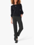 HUSH Leonie Straight Zip Leg Trousers, Black