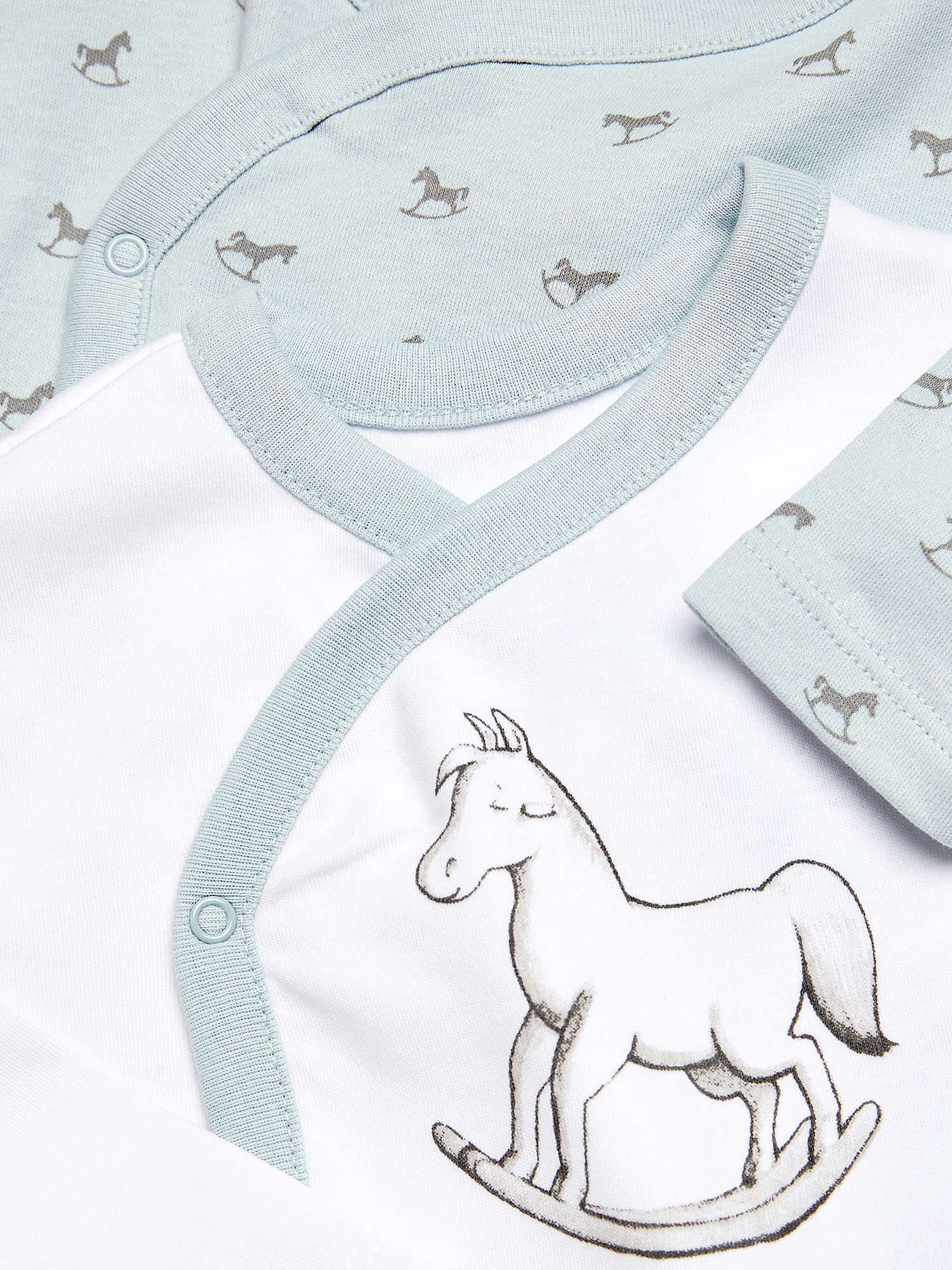 Buy The Little Tailor Baby Rocking Horse Print Long Sleeve Bodysuit, Pack of 2 Online at johnlewis.com