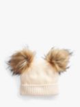 The Little Tailor Pom Pom Fur Baby Hat, Pink