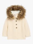 The Little Tailor Baby Faux Fur Trimmed Hooded Jacket, Pink