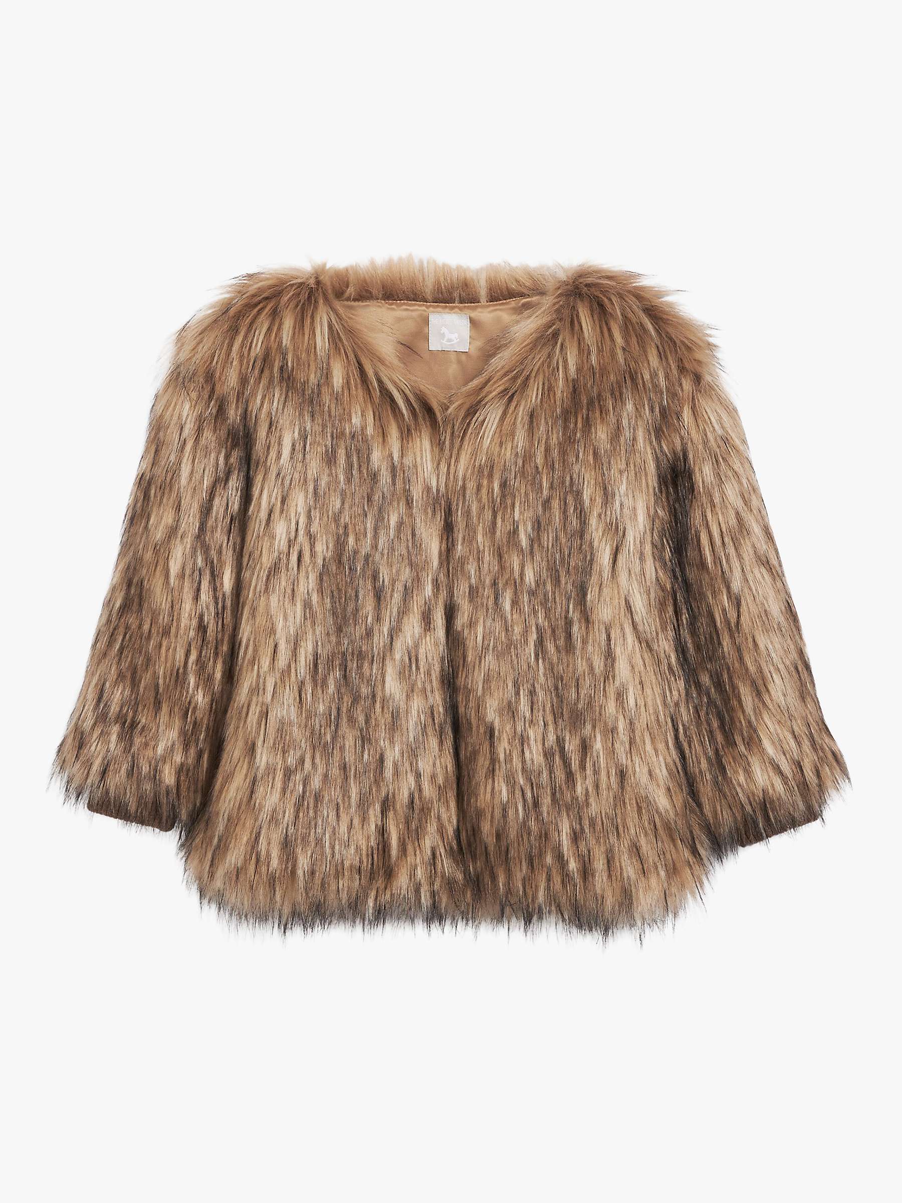 Buy The Little Tailor Kids' Faux Fur Jacket, Brown Online at johnlewis.com