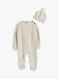 The Little Tailor Baby Two Piece Romper & Hat Set, Oatmeal