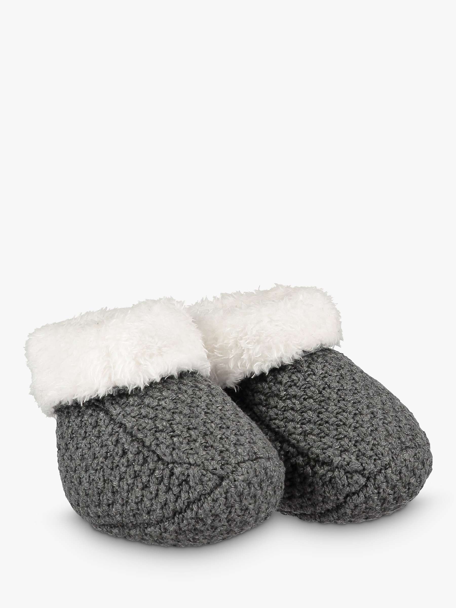 Buy The Little Tailor Baby Knitted Booties, Charcoal Grey Online at johnlewis.com