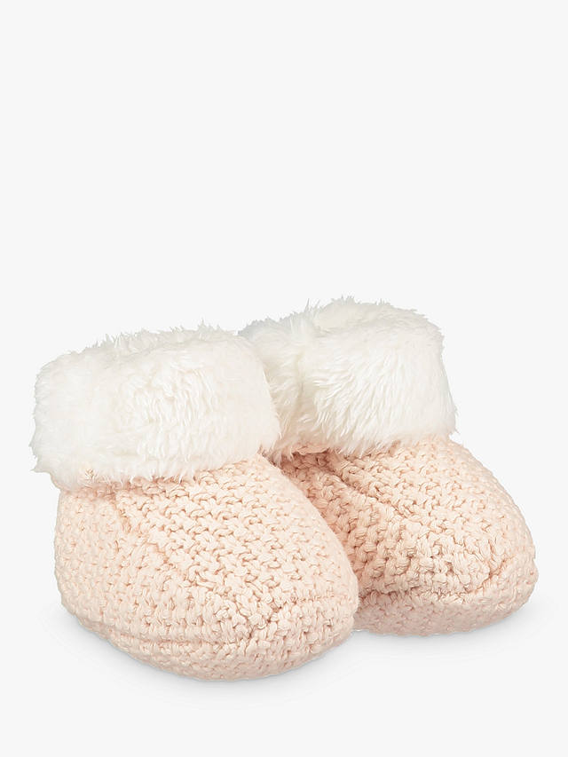 The Little Tailor Baby Knitted Booties, Light Pink