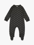 The Little Tailor Baby Cotton Rocking Horse Sleepsuit, Charcoal