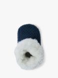 The Little Tailor Baby Plush Knit Booties, Navy Blue