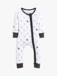 The Little Tailor Baby Rocking Horse Print Cotton Jersey Slim Fit Onesie, Grey/White