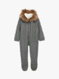 The Little Tailor Kids' Knitted Faux Fur Hood Romper