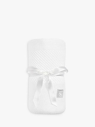 The Little Tailor Plush Knit Baby Blanket, White