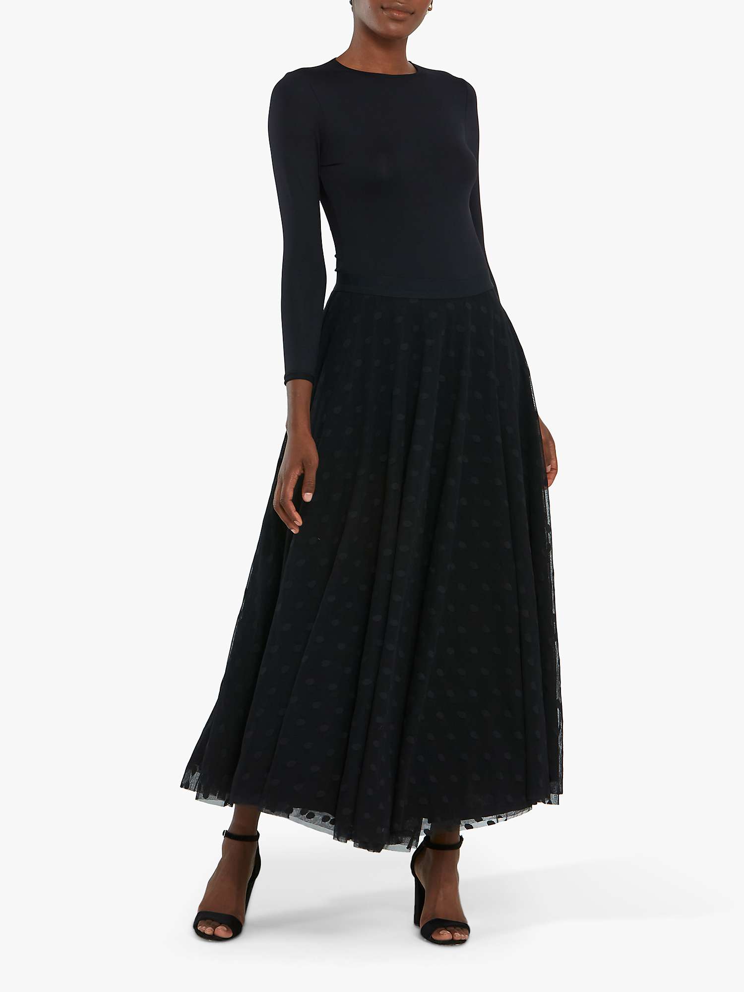 Buy Helen McAlinden Savannah Spot Print Skirt, Black Online at johnlewis.com