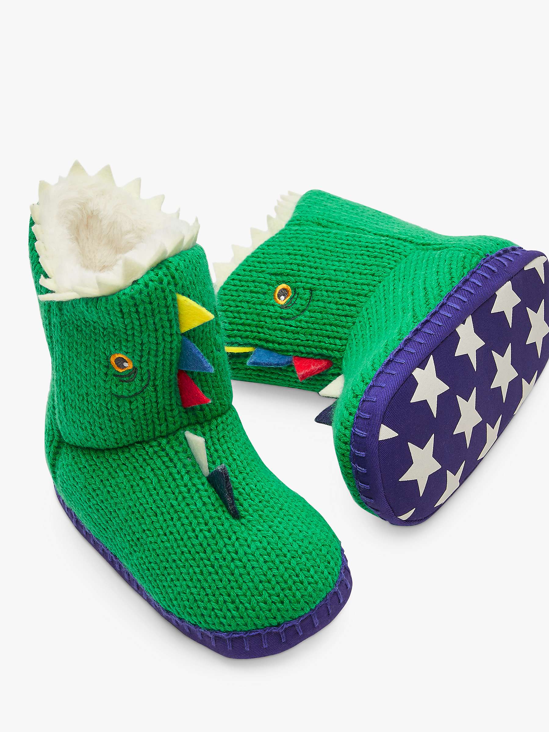 Buy Mini Boden Kids' Knitted Dinosaur Slippers Online at johnlewis.com