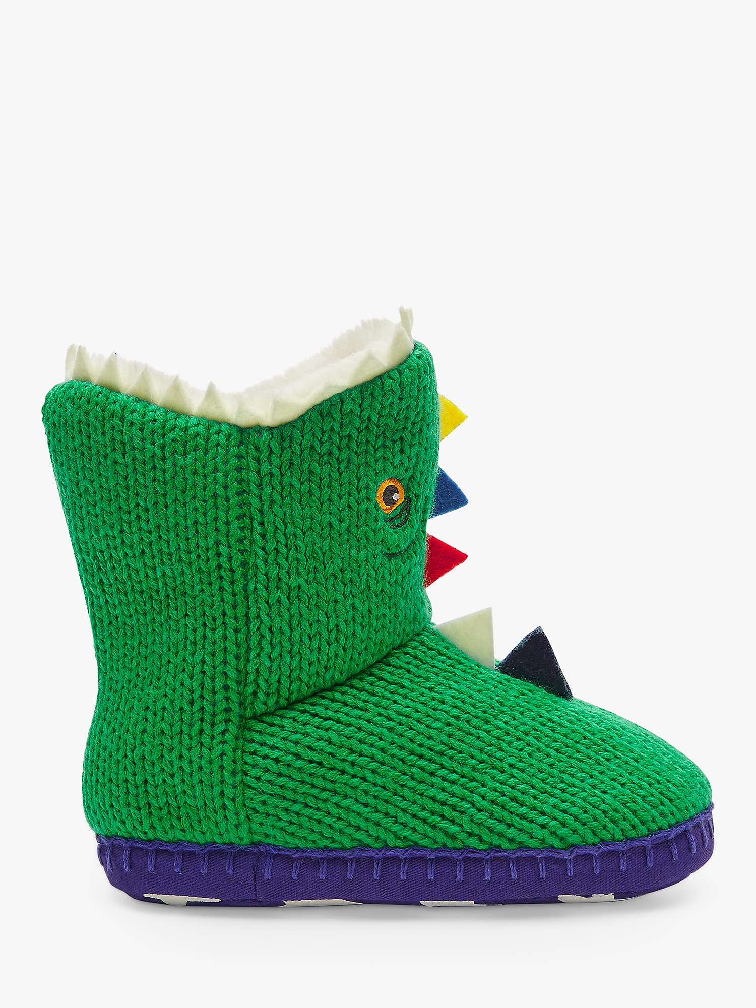 Buy Mini Boden Kids' Knitted Dinosaur Slippers Online at johnlewis.com