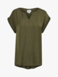 Saint Tropez Briana Jacquard Short Sleeve Top, Army Green