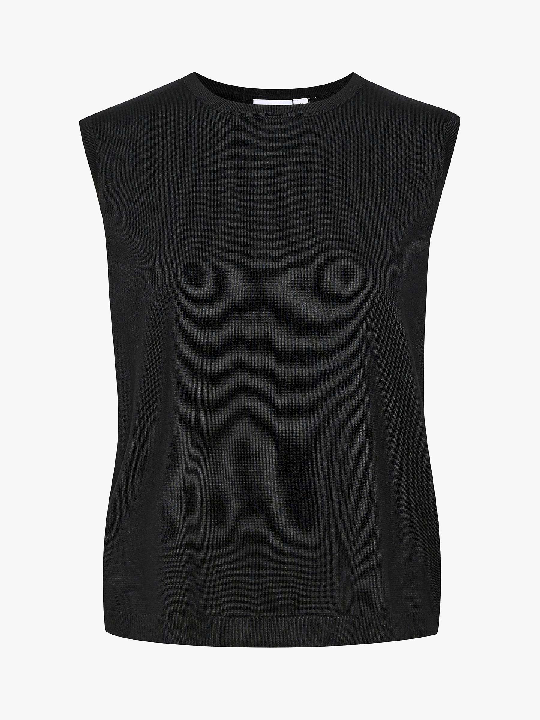 Saint Tropez Mila Knitted Vest Top, Black at John Lewis & Partners
