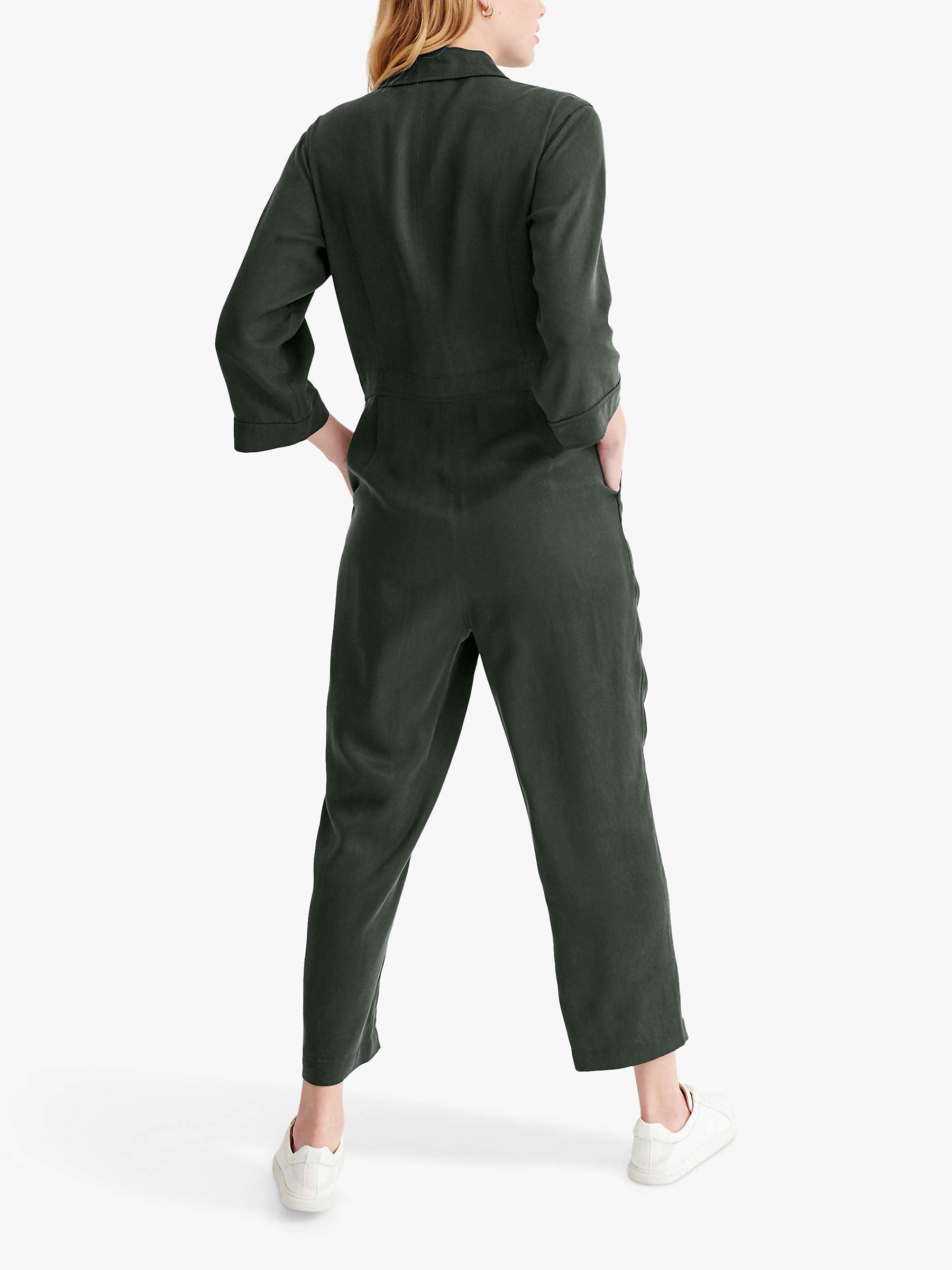 Buy NRBY Pip Lyocell Twill Button Jumpsuit, Khaki Online at johnlewis.com