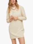 Mango Amelie Sweatshirt Mini Dress, Light Beige