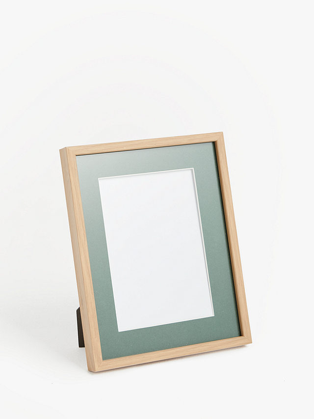 John Lewis ANYDAY Wood-Effect Photo Frame & Mount, Mint Green/Natural, 5 x 7" (13 x 18cm)