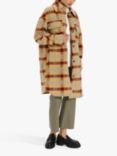 Soaked In Luxury Cookie Check Coat, Mahogany/Multi