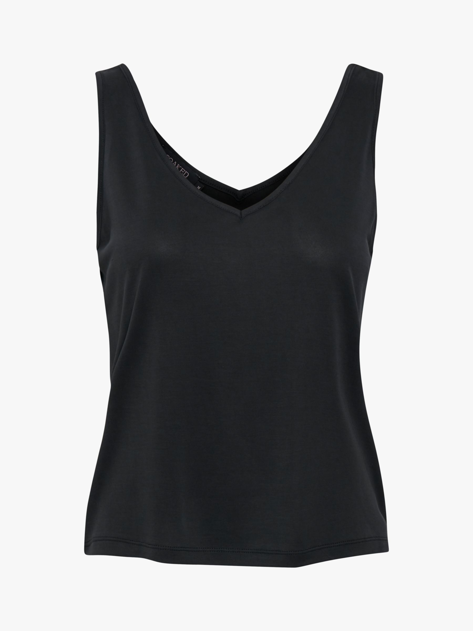 Soaked In Luxury Columbine V-Neck Tank Top, Black at John Lewis & Partners