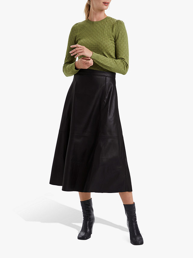 Soaked In Luxury Malene Faux Leather Midi Skirt, Black, XS