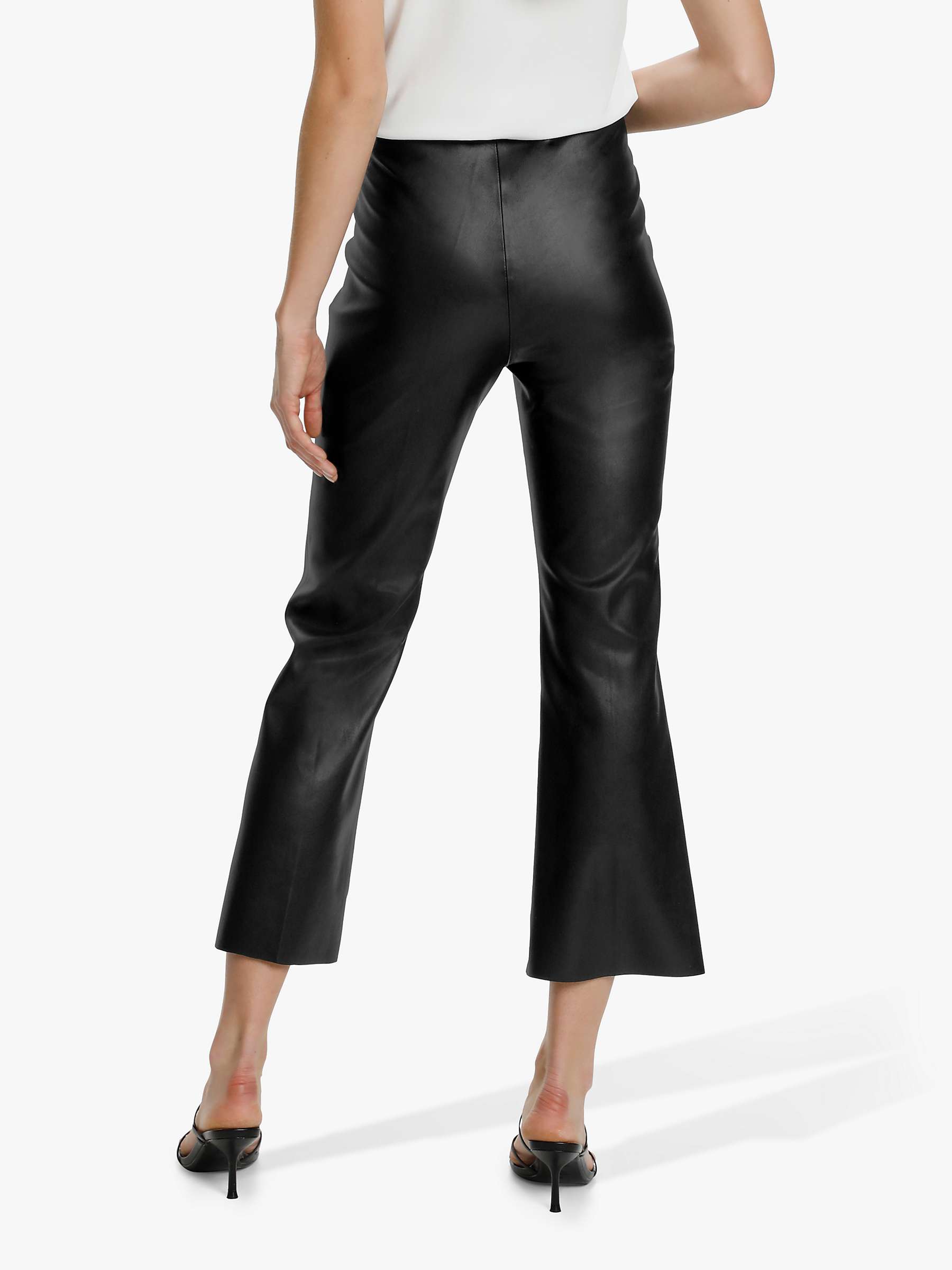 Soaked In Luxury Kaylee Faux Leather Kick Flare Trousers, Black at