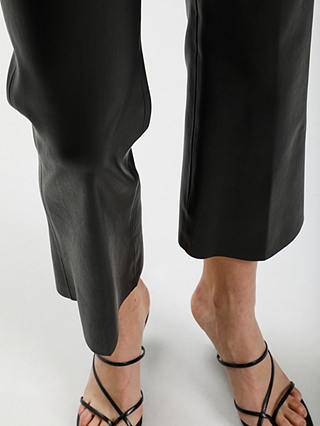 Soaked In Luxury Kaylee Faux Leather Kick Flare Trousers, Black at