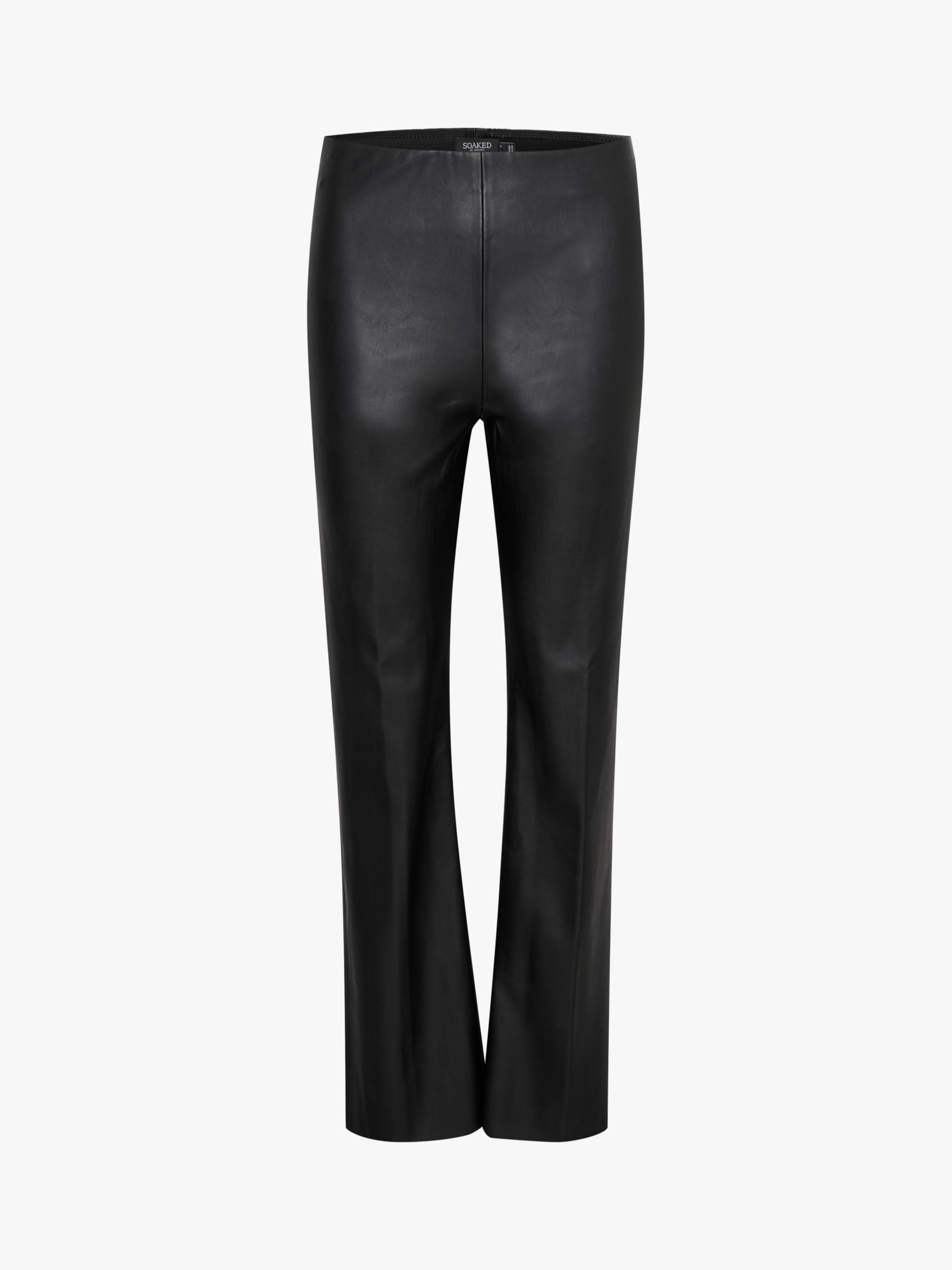 Black Faux Leather Straight Cut Pants