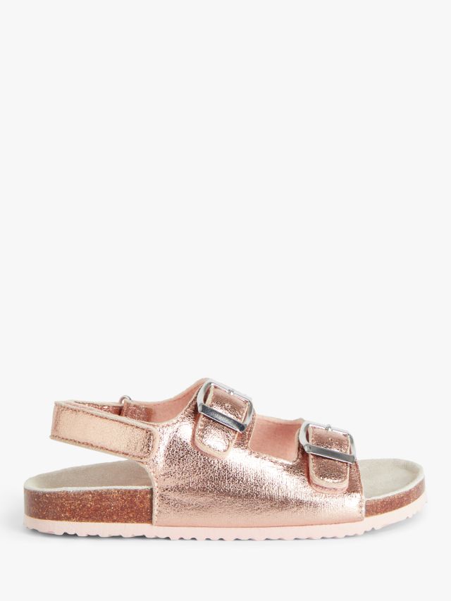 John Lewis Kids Footbed Sandals Rose Gold 5 Jnr