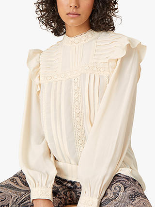 Monsoon Victoriana Blouse, Cream