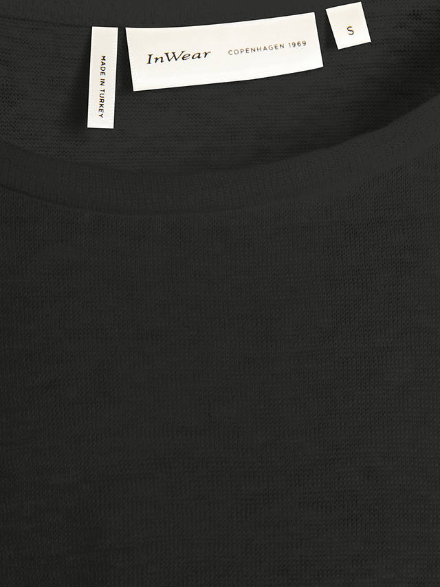 InWear Faylinn Linen T-Shirt, Black