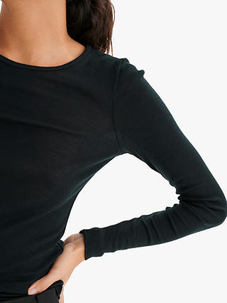 InWear Fang Long Sleeve Wool T-Shirt, Black