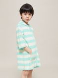 John Lewis & Partners Kids' Active Stripe Towelling Poncho, Light Blue/White