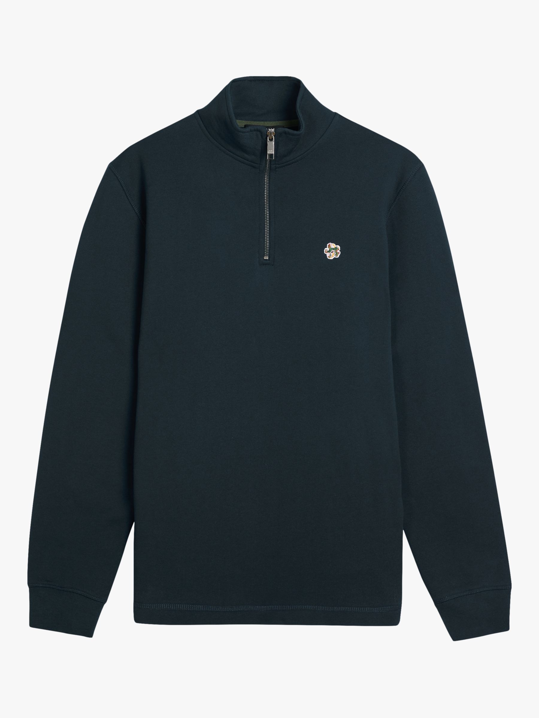 Ted Baker Kilbrn Half Zip Sweatshirt, Navy at John Lewis & Partners